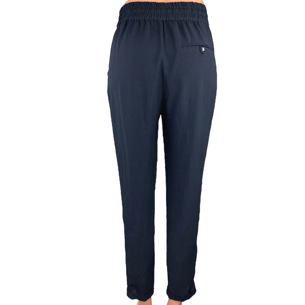 Zara Basic Black Elastic Waist Drawstring Tapered… - image 3